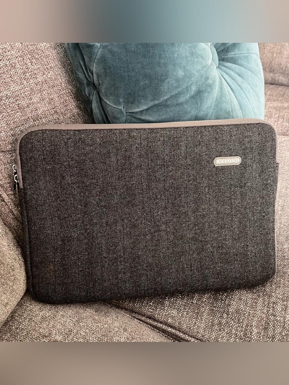 Charcoal Herringbone 15”-17” Laptop Sleeve